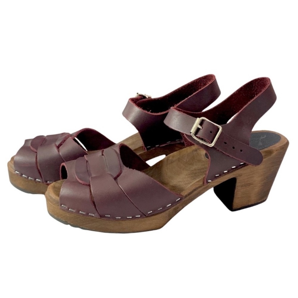 Lotta From Stockholm Swedish Clogs Peep Toe Size 41 US 9.5